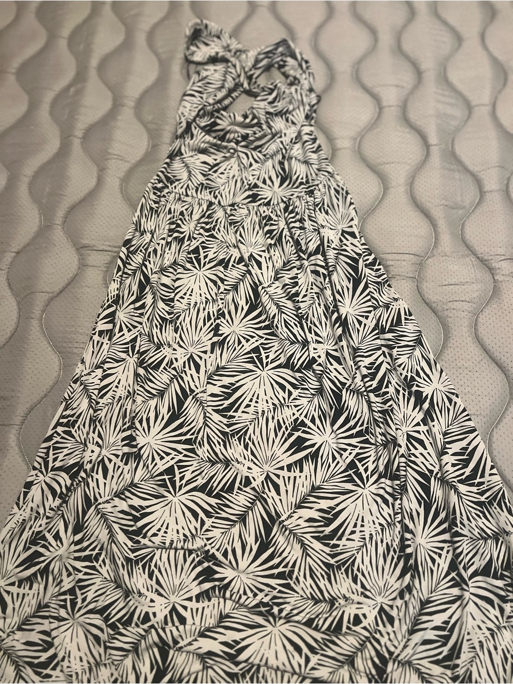 MICHAEL Michael Kors Black and White Palm-Print Dress